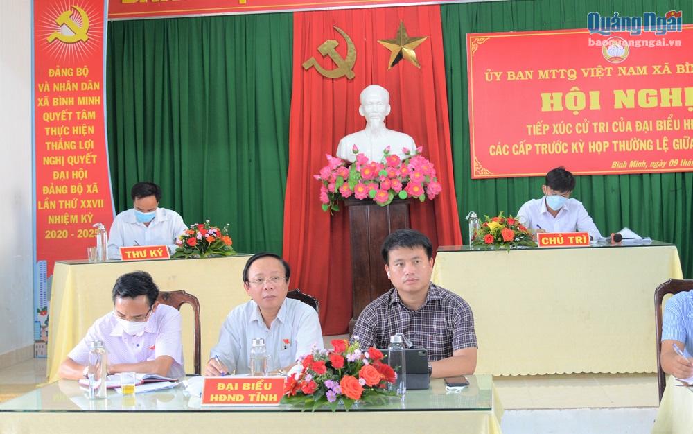 Phó Bí thư Thường trực Tỉnh ủy Đặng Ngọc Huy tiếp xúc cử tri xã Bình Minh